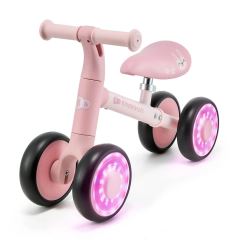 Odrážedlo CUTIE FLASH se světelnými koly RGB – čtyřkolové odrážedlo pro děti od 12m, pink