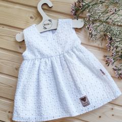 Baby Nellys Lehké Handmade šatičky Madeira, bílé (1)