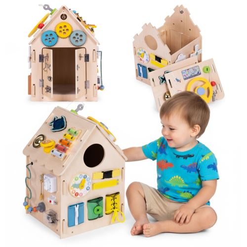 Montessori dřevěný domek XXL, 30 aktivit