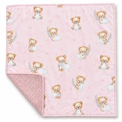 Dětská luxusní oboustranná deka beránek 90x75 cm, Sleepy Teddy, růžový (1)