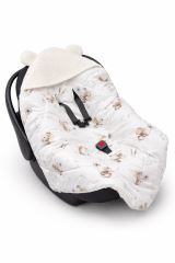 Oteplená zavinovací deka s kapucí, bavlna, 90 x 90 cm - Malá myška