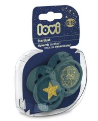 Lovi Silikonové dynamické dudlíky 6-18m, Stardust - zelené (1)