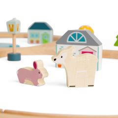Bigjigs Toys Dřevěná vláčkodráha u lesa (9)