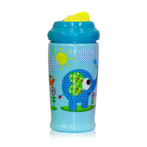 Dětský pohár na pití Lorelli se slámkou 300 ML FUNNY ZOO PINK (413600)
