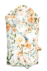 Zavinovačka pro miminko s volánkem 75x75cm,  Pivoňky