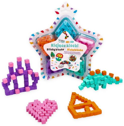 Lepicí senzorické pěnové kostky Hvězdička pastelové – 5 barev, 3+, Adam Toys