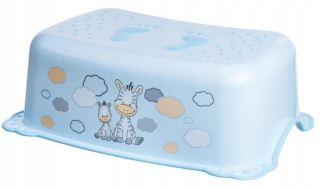 Stolička, schůdek s protiskluzovou funkcí Maltex, Zebra, sv. modrá