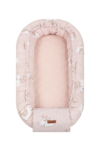 Hnízdečko, kokon pro miminko - bavlna, mušelín, růžové,  Bear, Rabbit