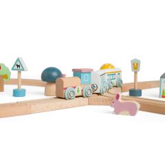 Bigjigs Toys Dřevěná vláčkodráha u lesa (2)