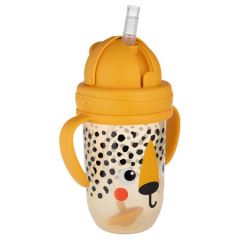 Canpol babies Nevylévací hrneček se slámkou a závažím BabiesBoo 270 ml Gepard