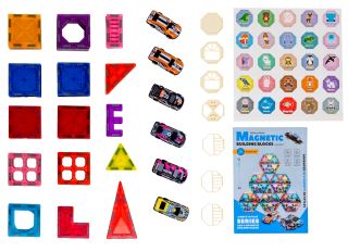 Magnetická 3D stavebnice Cars 66ks s autíčkama (4)