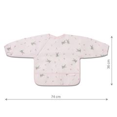 Nepromokavá zástěrka s rukávy Bunny, šedorůžová, BabyOno (8)