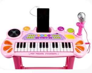 Eco Toys Klávesové varhany s mikrofonem mp3 - růžové (1)