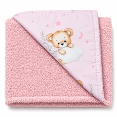 Dětská luxusní oboustranná deka beránek 90x75 cm, Sleepy Teddy, růžový