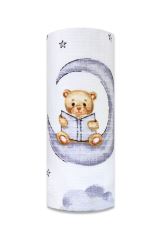 Tetrová plenka 70×80 cm Basic, 100% bavlna, Medvídek a měsíc - 1ks