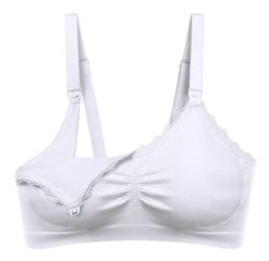 Kojící podprsenka s krajkou, bílá, D70-75 cm (1)