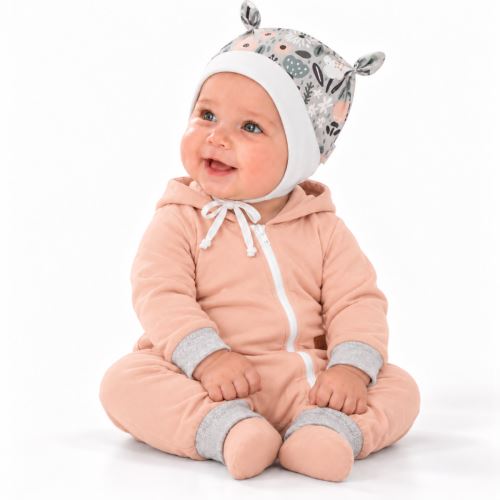Baby Nellys Kojenecká čepička uzlíček na zavazování - Palouček, mátová, vel. 68/74 (2)