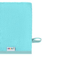 Dětská mycí rukavice XL Akuku – 100% bavlna, 15×20 cm, od narození, tyrkysová (2)