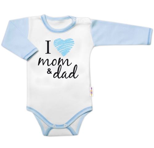 Body dlouhý rukáv Baby Nellys, I love mom & dad, kluk