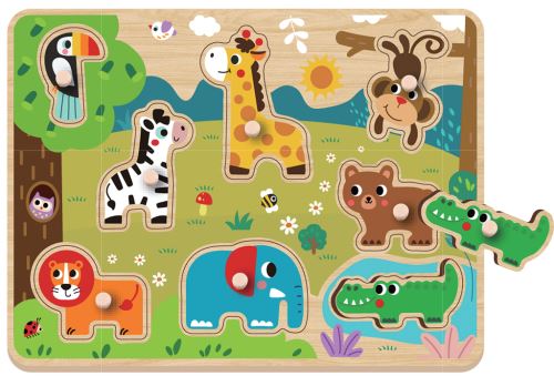 Dřevěné Puzzle pro batolata -Safari