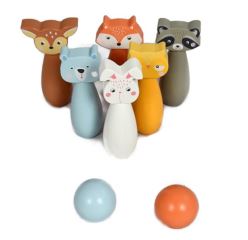 Adam Toys Dřevěné kuželky - Lesní zvířátka (1)