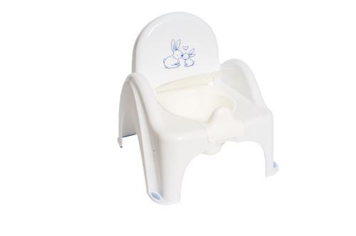 Dětský nočník s melodií a víkem, ergonomický - Zajíček v bílé