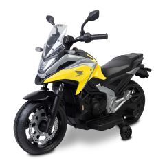 Elektrická motorka Honda NC750X pro děti – LED, USB, 3-8 let, žlutá, černá