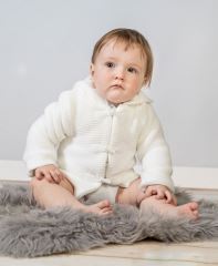Baby Nellys Dvouvrstvá kojenecká bundička, svetřík - šedý (1)