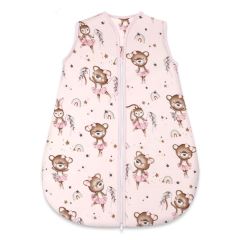 Spací vak, bavlna "AVI" celoroční na zip 74 cm, Little Balerina - růžová