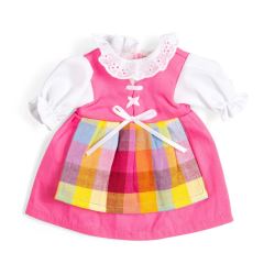 Bigjigs Toys Růžové šaty se zástěrkou pro panenku 28 cm