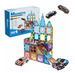 Magnetická 3D stavebnice Cars 66ks s autíčkama