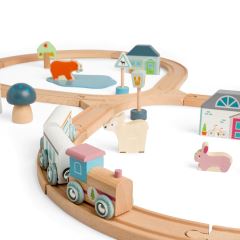 Bigjigs Toys Dřevěná vláčkodráha u lesa (1)