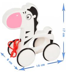 Edukační hračka, tahací Maxi Zebra, - bílá (1)