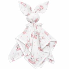 Mušelínová plenka, mazlíček, přítulníček Baby Nellys Bunny, Králičci, růžová, ecru