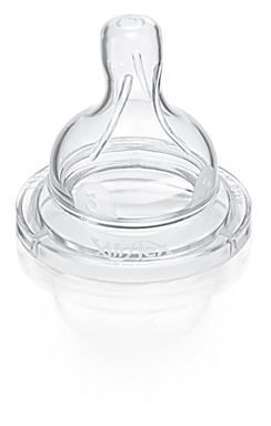 Silikonová savička Classic Avent, 3m+, 3 otvory (44948)