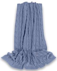 Bambusová dětská pletená deka Baby Nellys, vzor pletený cop, 80 x100 cm, jeans (4)