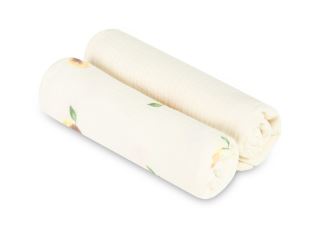 Mušelínové pleny krešované 60×75 cm, Peach cream - sada 2ks
