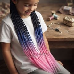 Copánky s gumičkou Crazy braids Pink 60cm (2)
