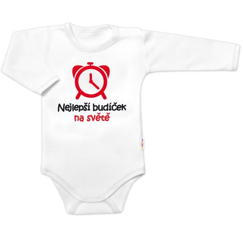 Body dlouhý rukáv Nejlepší budíček na světě, Baby Nellys, bílé