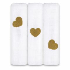 Tetra pleny 3ks DELUX - Gold Love  70 x 80 cm, bílé