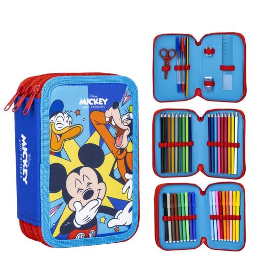 Školní penál třípatrový s náplní Myšák Mickey (520645)