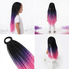 Copánky s gumičkou Crazy braids Pink 60cm (1)
