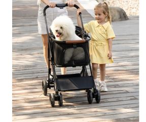 Qppet Bobbie Pet Stroller – kočárek pro psy a kočky černý, do 15 kg, skládací (6)