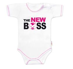 Body krátký rukáv s vtipným textem Baby Nellys, The New Boss, holka