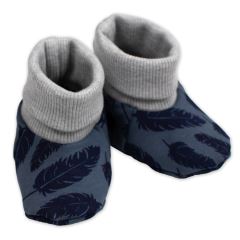 Rostoucí teplákový overal pro miminko, čepice, botky, 3D, Nature - jeans pírka (7)