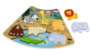 Dřevěné puzzle Safari propojitelné, 7 dílů (2)