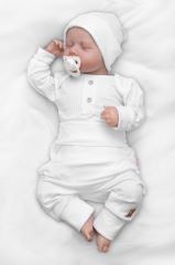 Žebrovaná rostoucí souprava 3D, Baby Boy - bílá (6)