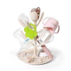 Odkapávač na lahve Tulip – skládací stojan na lahvičky a dudlíky, BPA FREE, béžový (4)