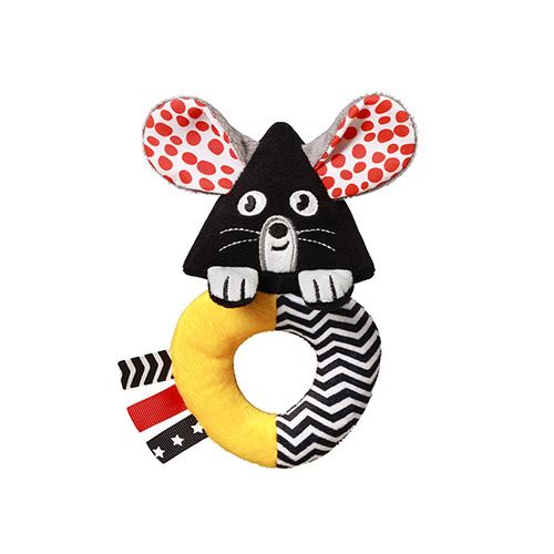 Kontrastní. smyslové chrastítko Mouse