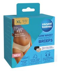 Kalhotky pro těhotné Canpol babies MumFit pohodlné 2 ks, černé, béžové - XL